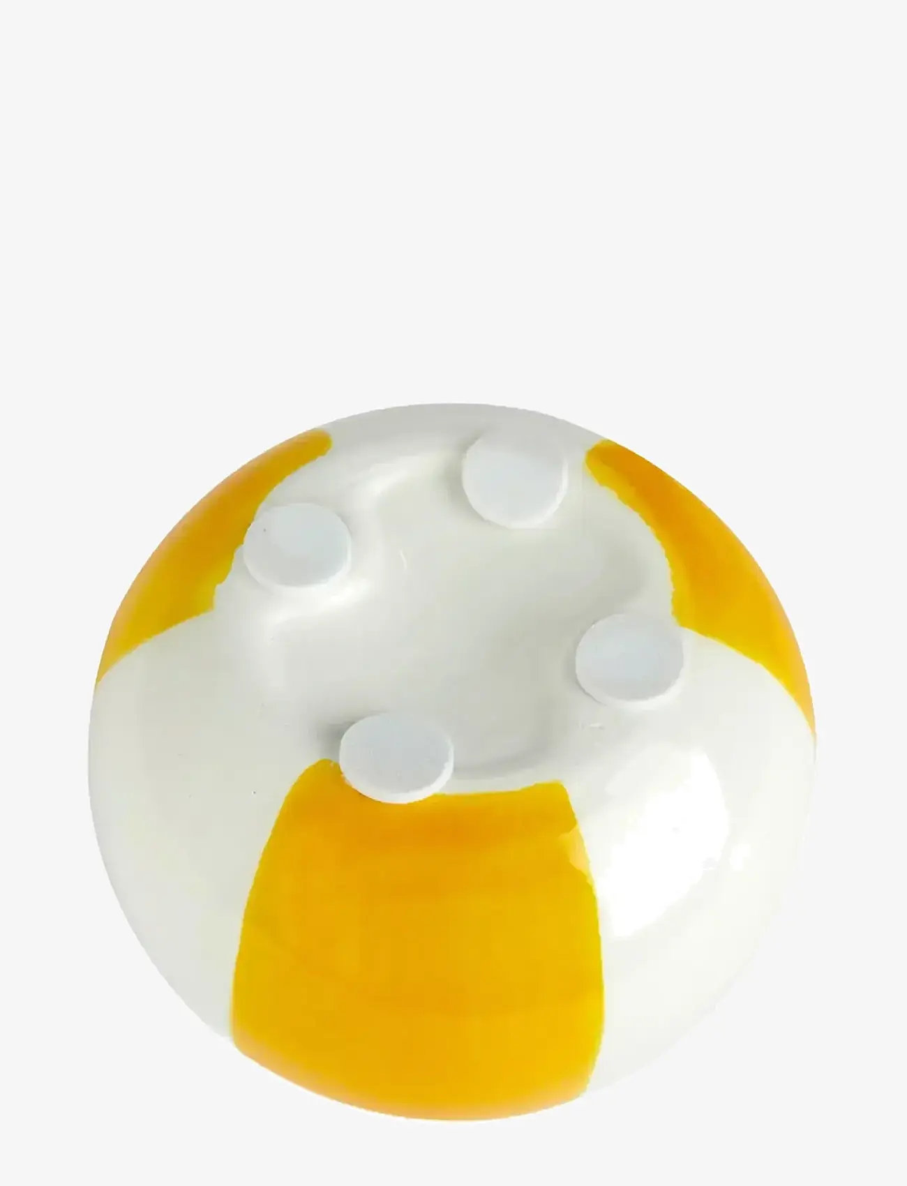 Balvi - Ceramic candle holder Beachball, Yellow 8 cm - kerzenständer - yellow/ white - 3