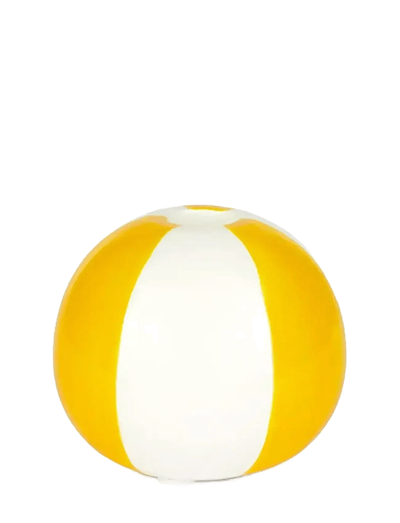 Balvi - Ceramic candle holder Beachball, Yellow 8 cm - kerzenständer - yellow/ white - 4