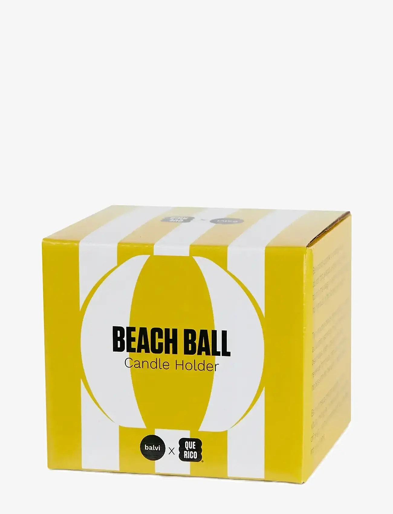 Balvi - Ceramic candle holder Beachball, Yellow 8 cm - kerzenständer - yellow/ white - 5