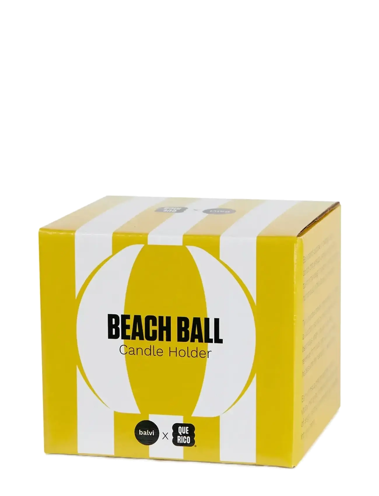 Balvi - Ceramic candle holder Beachball, Yellow 8 cm - kerzenständer - yellow/ white - 5