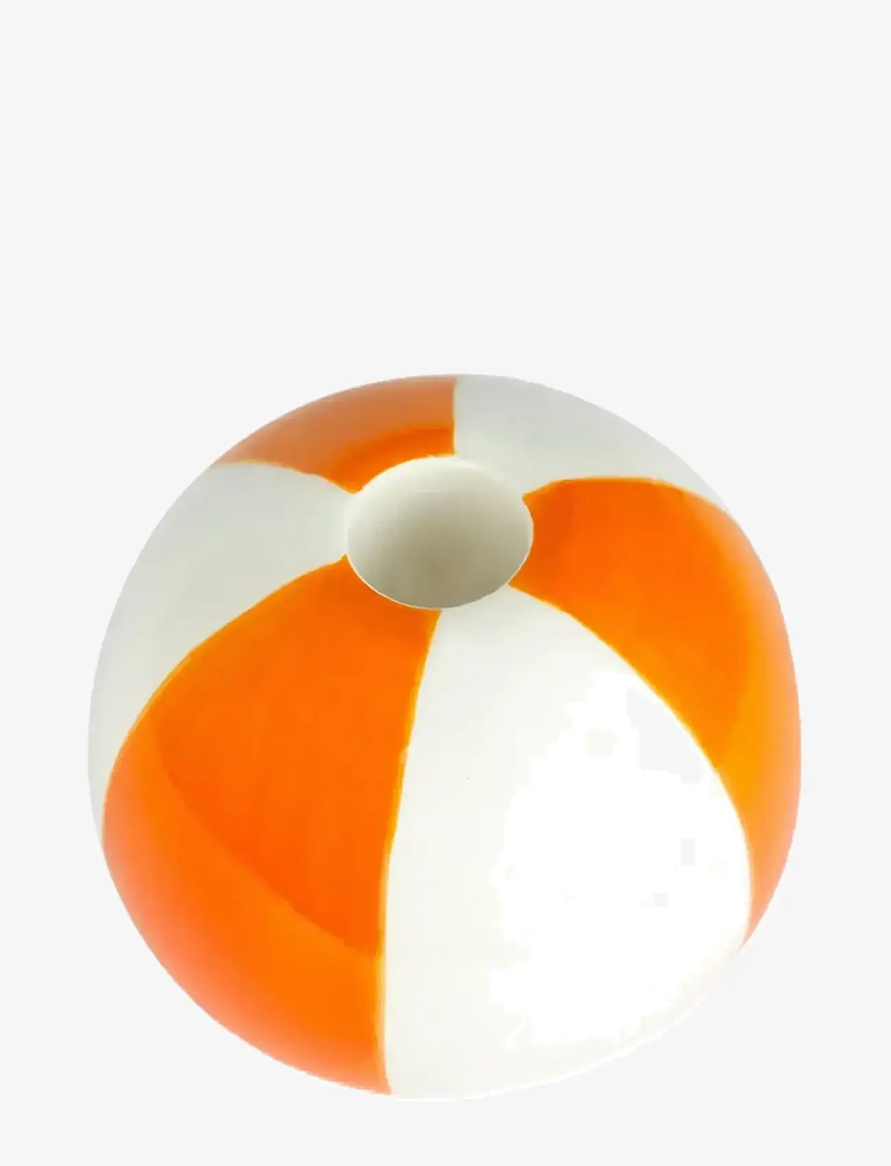 Balvi - Ceramic candle holder Beachball, Orange 8 cm - candlesticks - orange/ white - 0