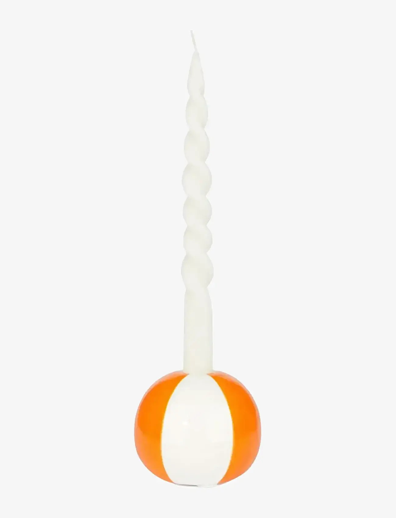 Balvi - Ceramic candle holder Beachball, Orange 8 cm - candlesticks - orange/ white - 1