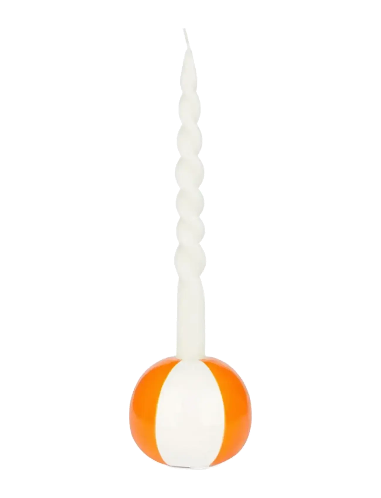 Balvi - Ceramic candle holder Beachball, Orange 8 cm - küünlajalad - orange/ white - 1
