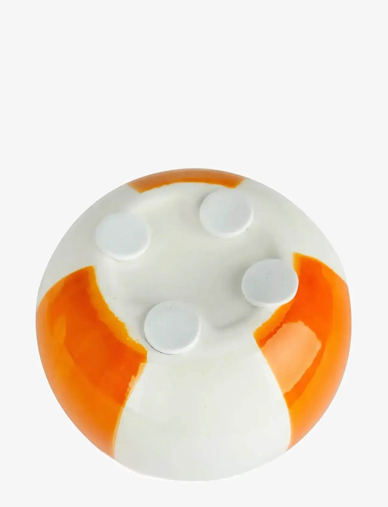 Balvi - Ceramic candle holder Beachball, Orange 8 cm - candlesticks - orange/ white - 3