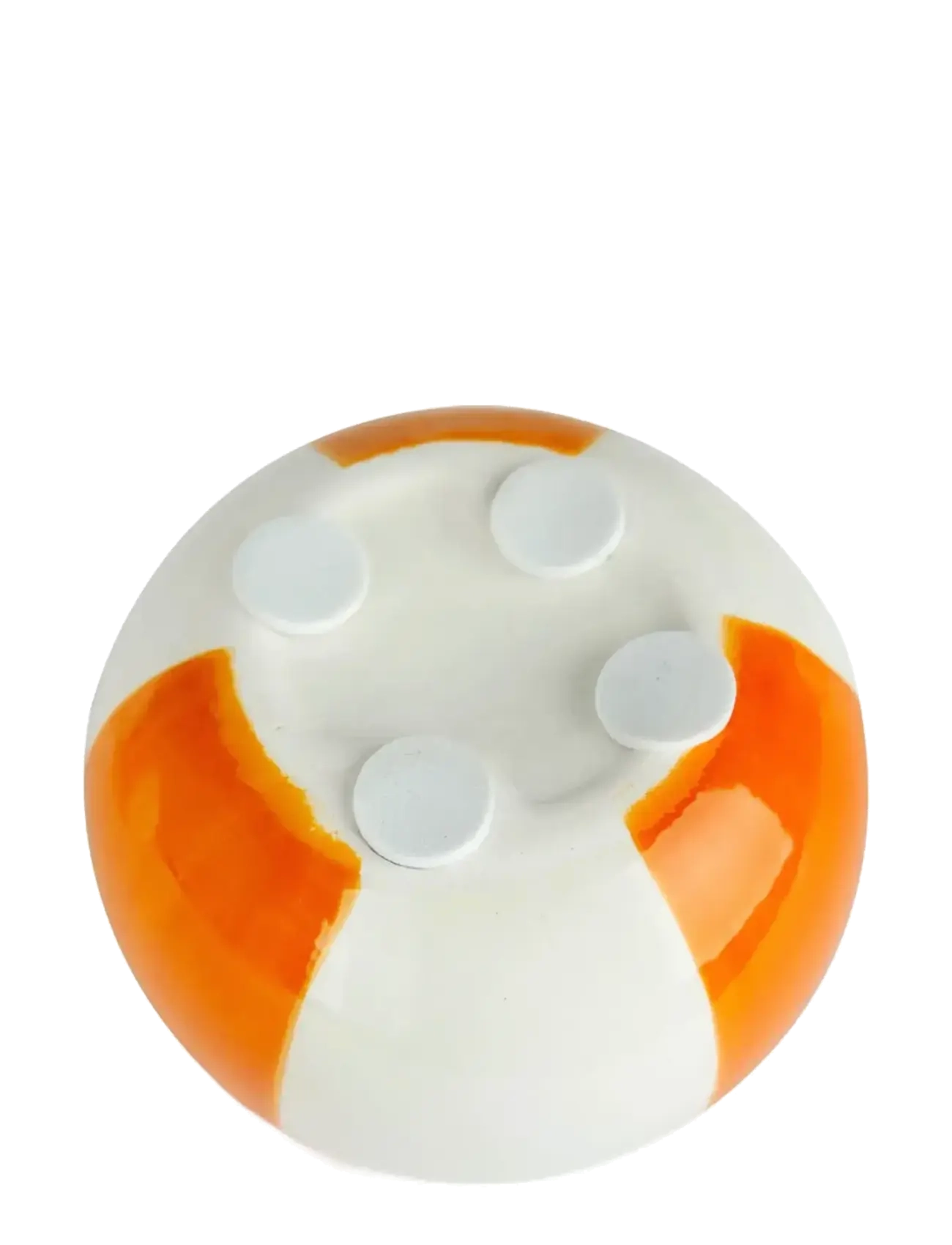 Balvi - Ceramic candle holder Beachball, Orange 8 cm - küünlajalad - orange/ white - 3