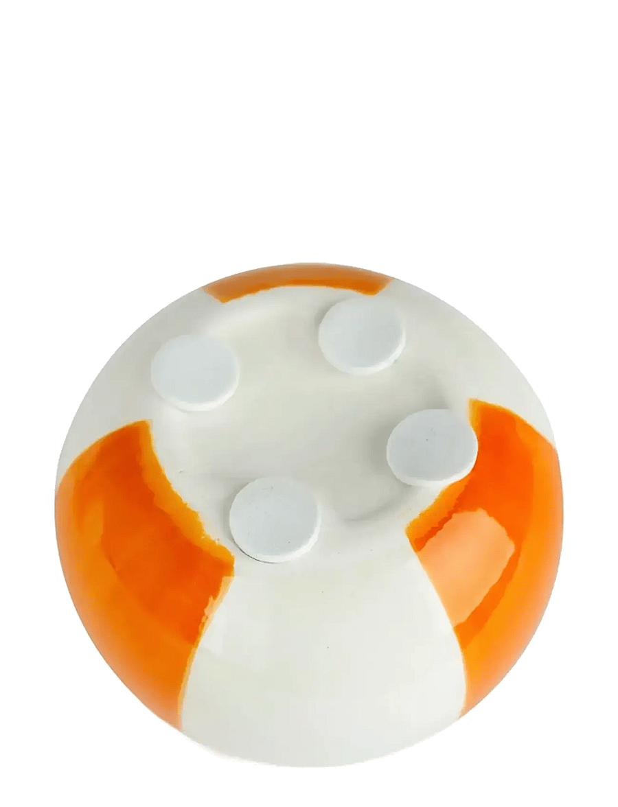 Balvi - Ceramic candle holder Beachball, Orange 8 cm - küünlajalad - orange/ white - 3