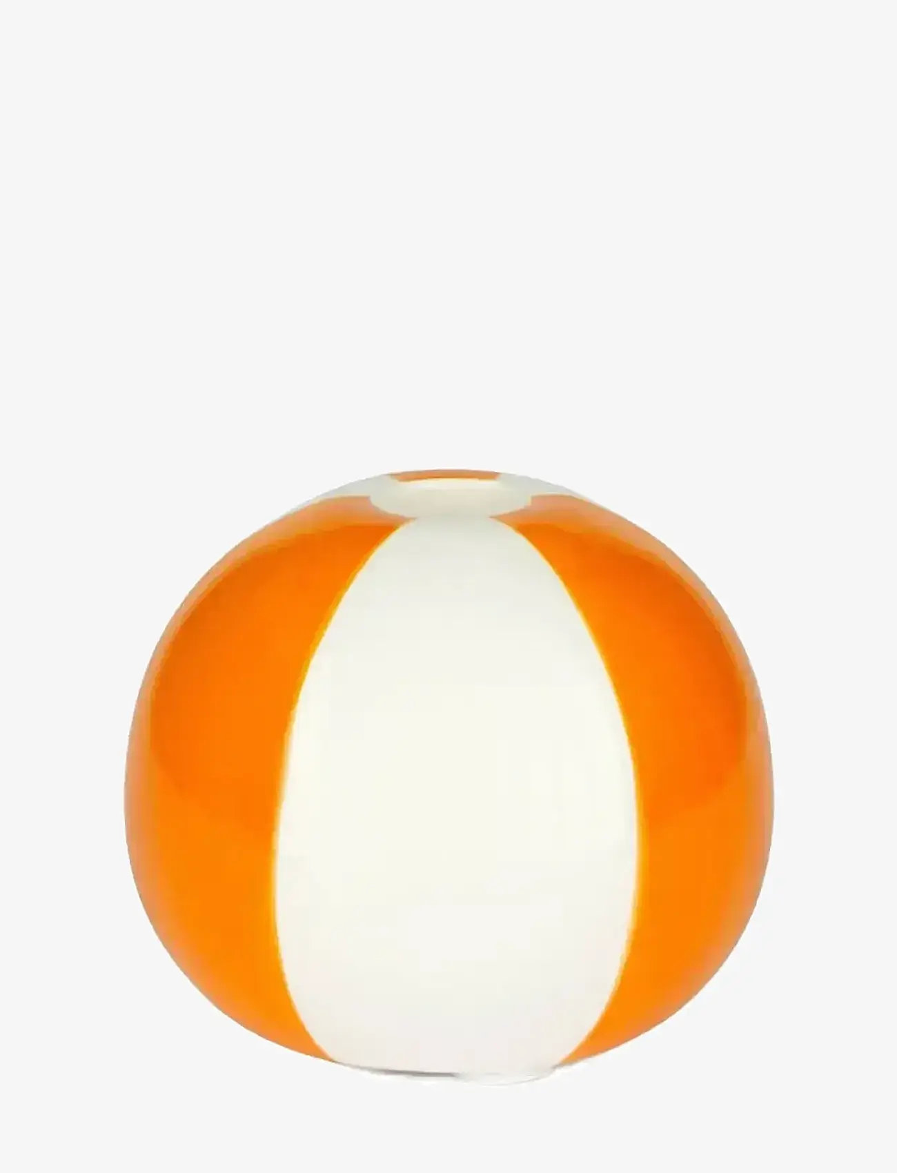 Balvi - Ceramic candle holder Beachball, Orange 8 cm - candlesticks - orange/ white - 4