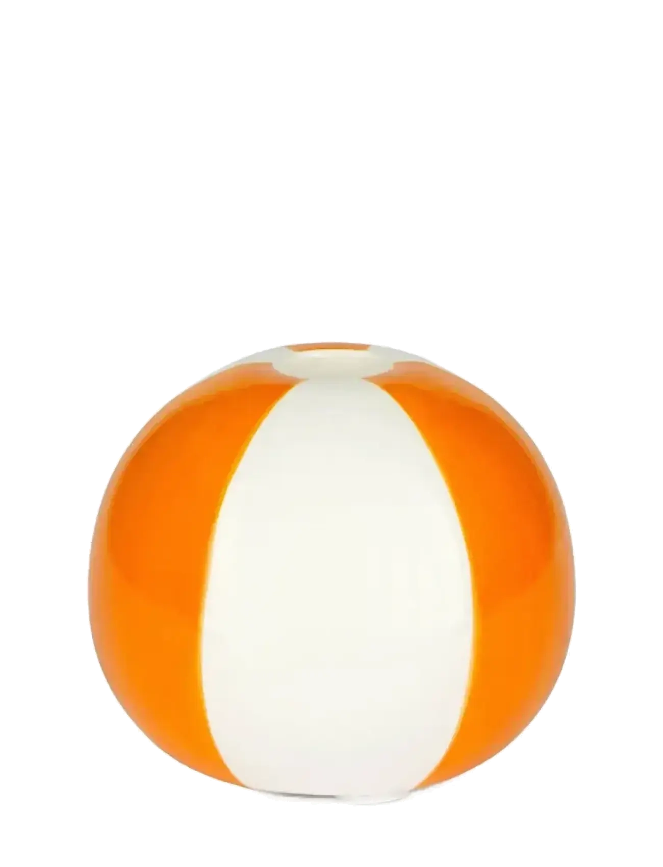 Balvi - Ceramic candle holder Beachball, Orange 8 cm - küünlajalad - orange/ white - 4