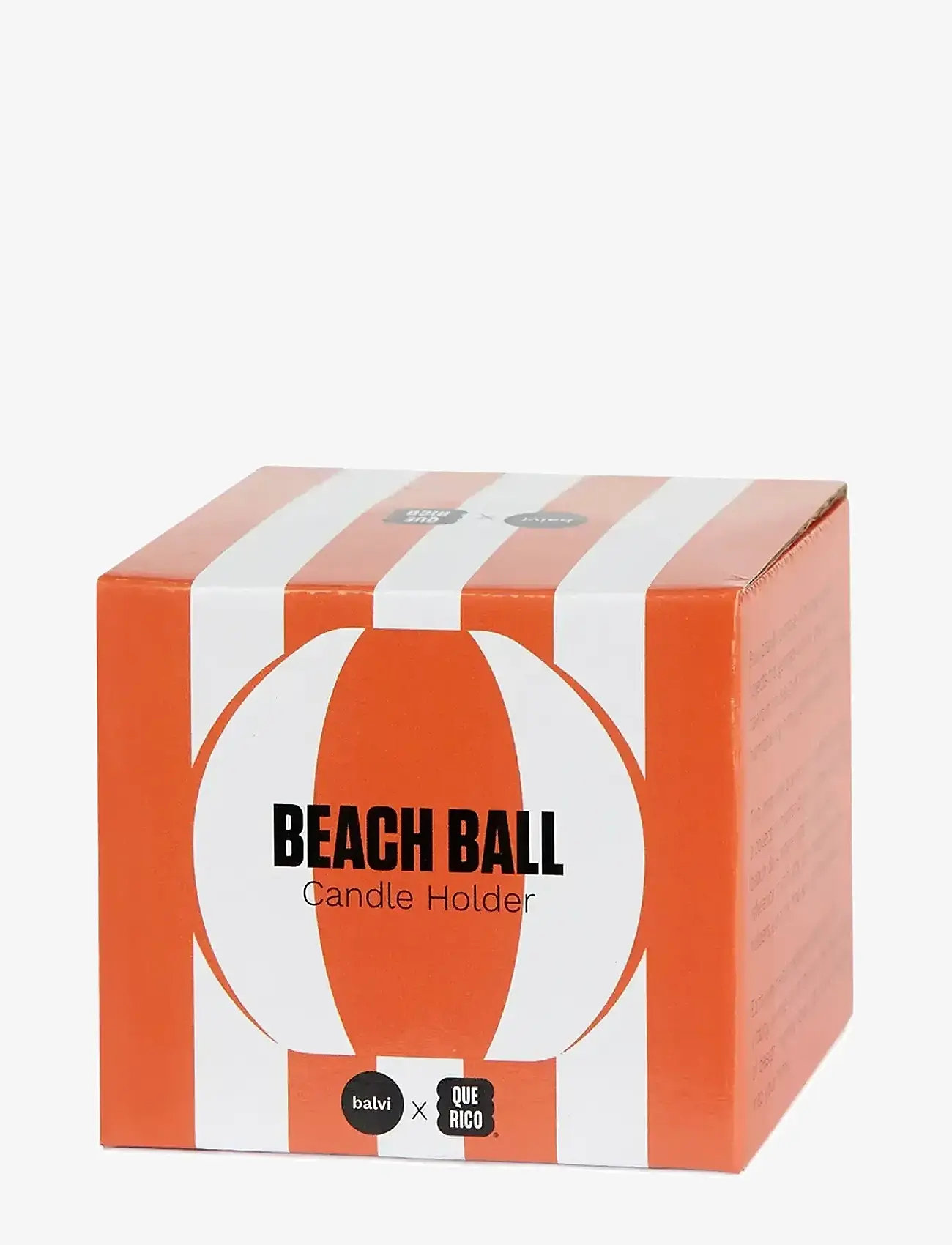 Balvi - Ceramic candle holder Beachball, Orange 8 cm - candlesticks - orange/ white - 5