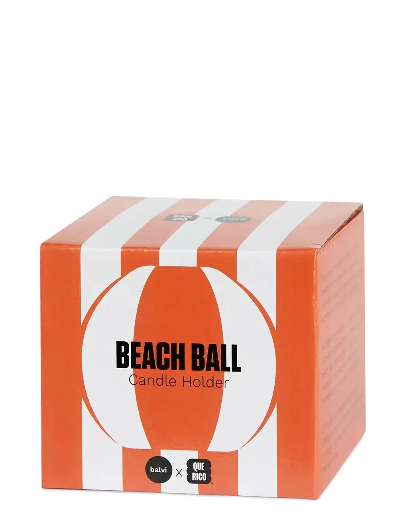 Balvi - Ceramic candle holder Beachball, Orange 8 cm - küünlajalad - orange/ white - 5