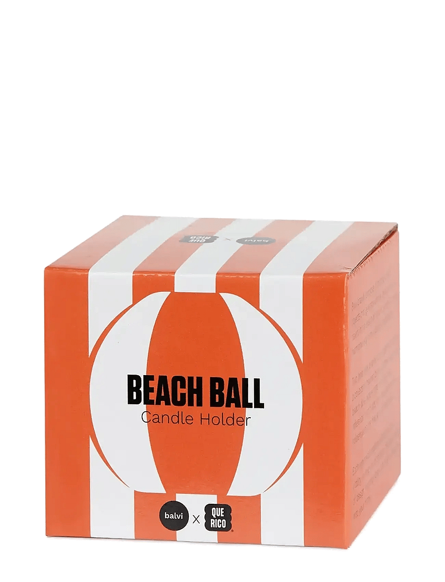 Balvi - Ceramic candle holder Beachball, Orange 8 cm - küünlajalad - orange/ white - 5