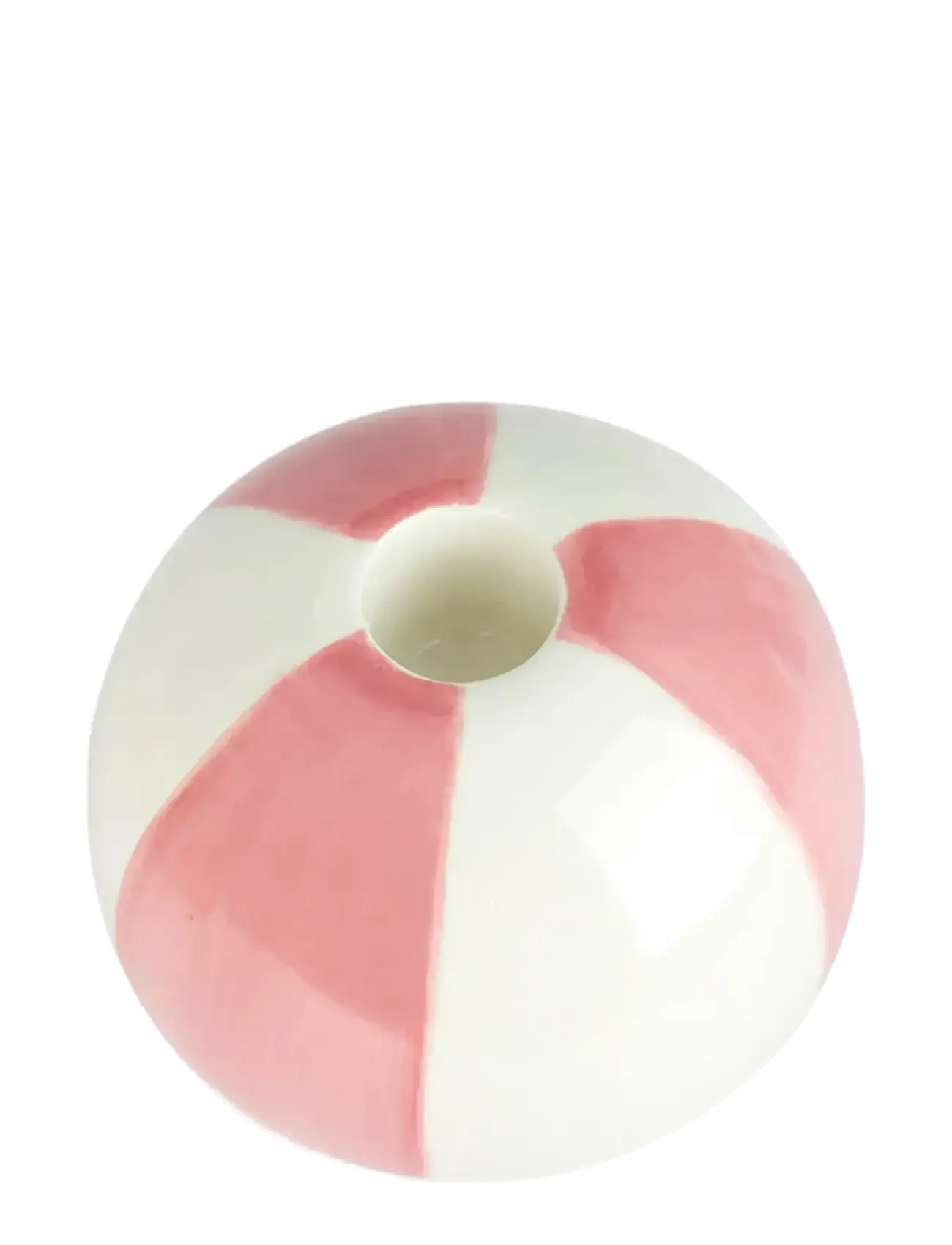 BALVI Keramisk Lysestage Beachball, Pink 8 Cm Pink - H:8CM - Unisex