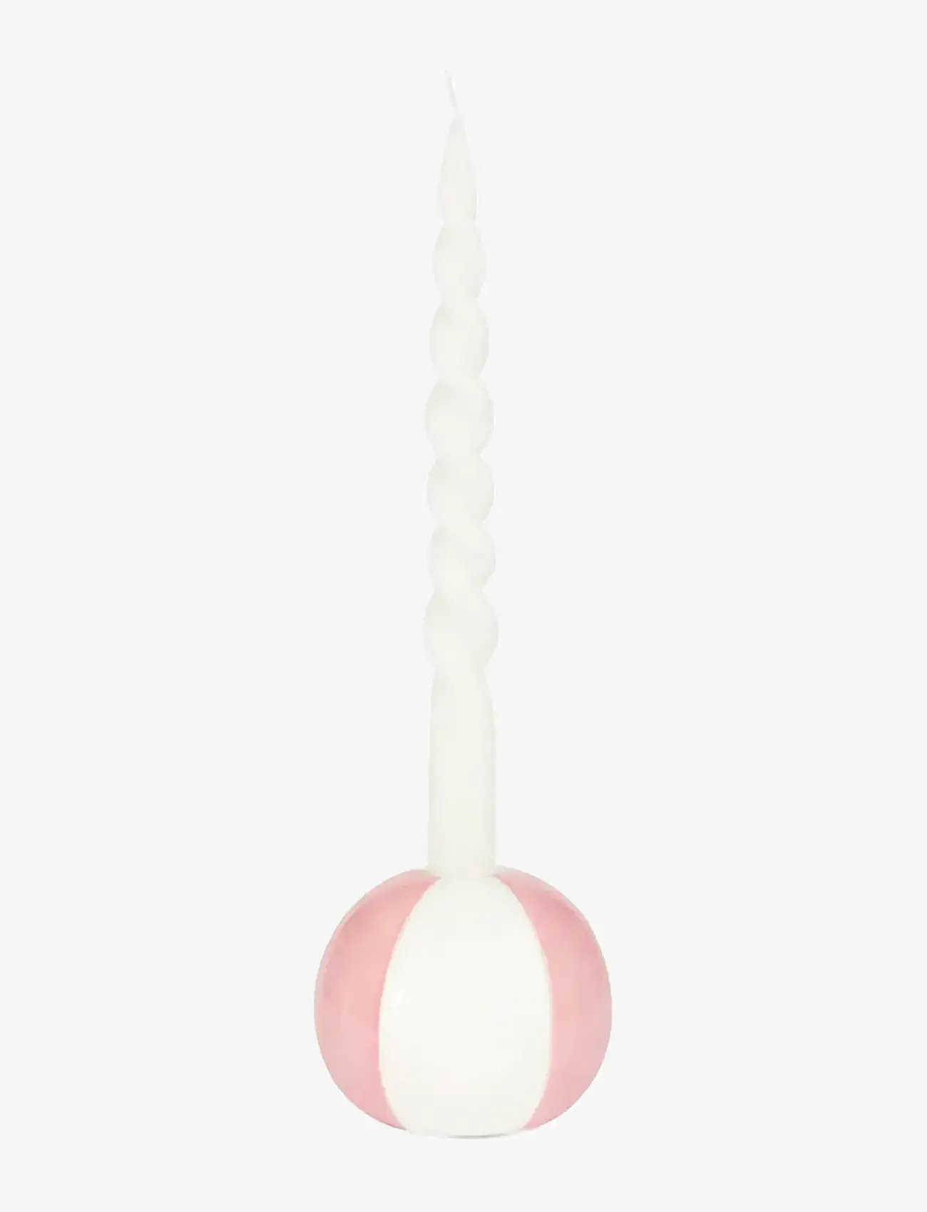 Balvi - Ceramic candle holder Beachball, Pink 8 cm - kerzenständer - pink/ white - 1