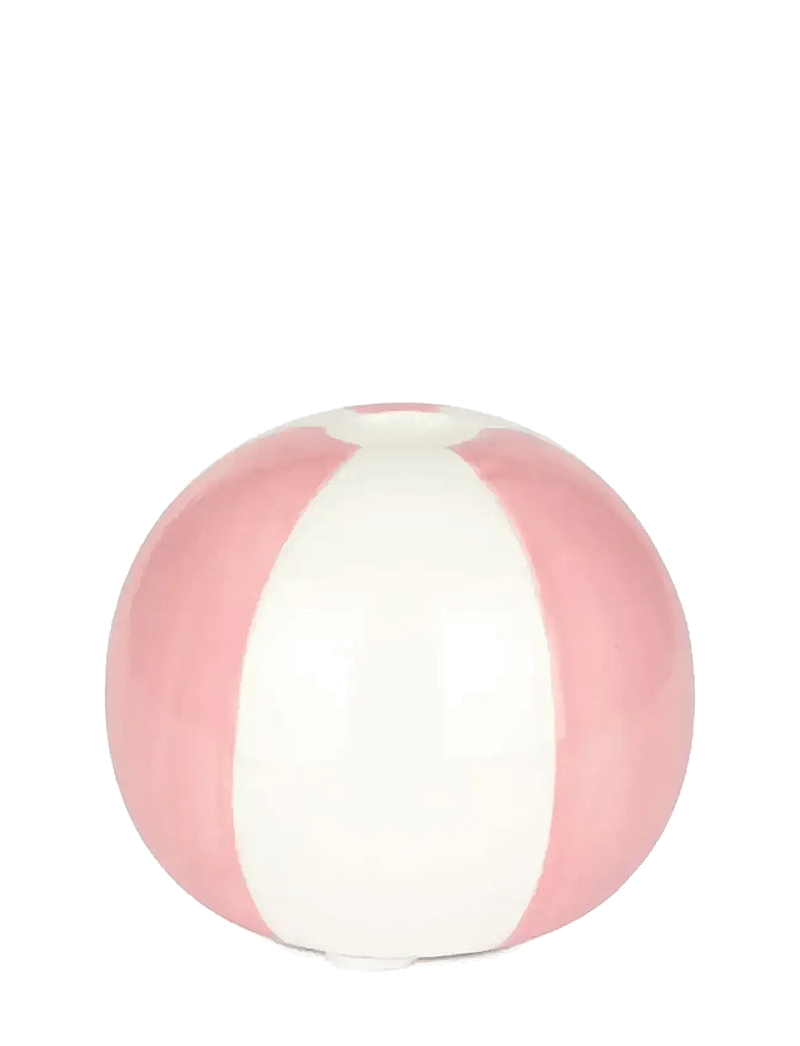 Balvi - Ceramic candle holder Beachball, Pink 8 cm - kerzenständer - pink/ white - 4