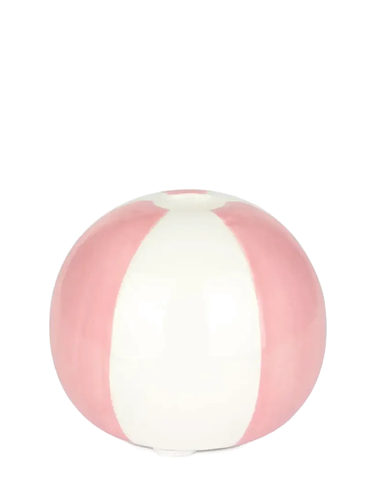Balvi - Ceramic candle holder Beachball, Pink 8 cm - candlesticks - pink/ white - 4