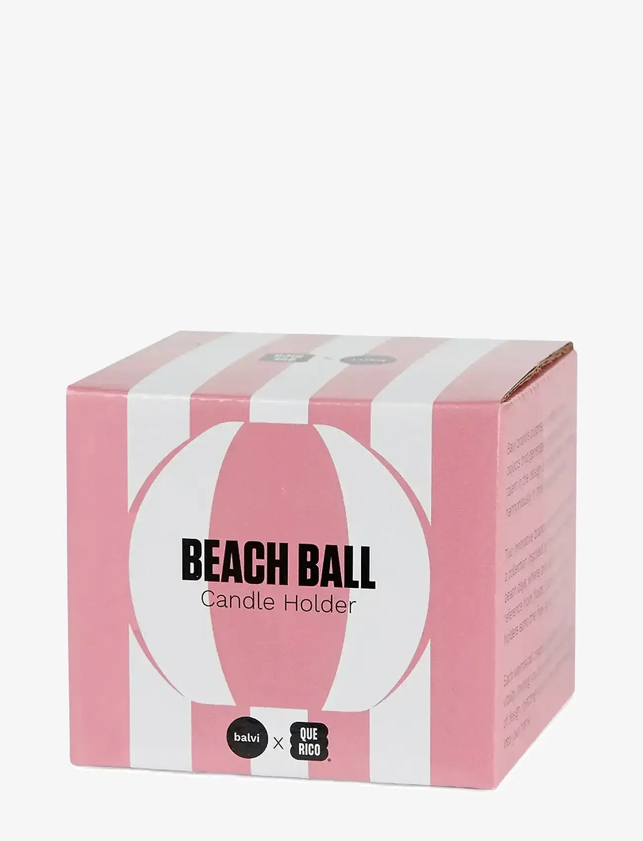Balvi - Ceramic candle holder Beachball, Pink 8 cm - kerzenständer - pink/ white - 5