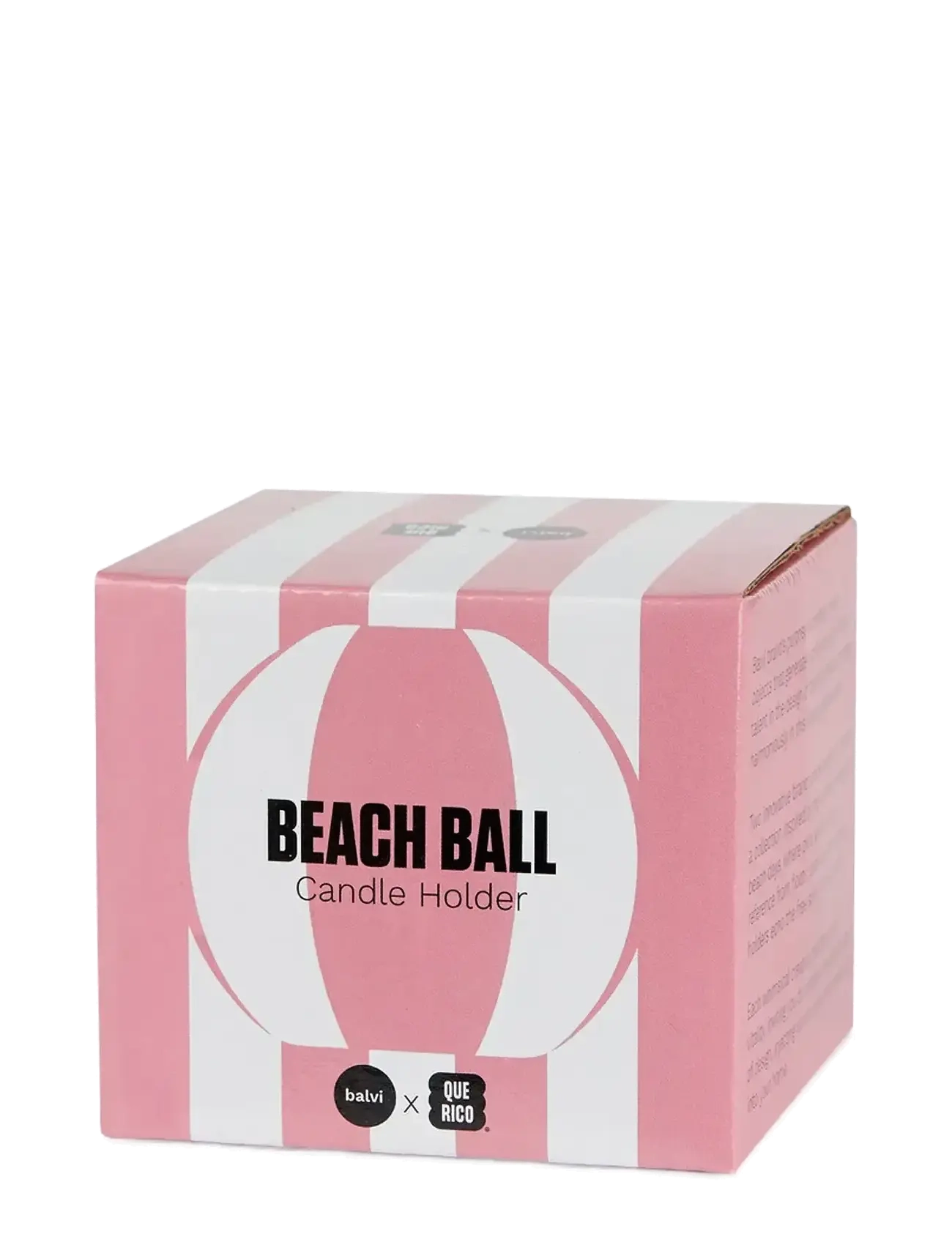 Balvi - Ceramic candle holder Beachball, Pink 8 cm - candlesticks - pink/ white - 5