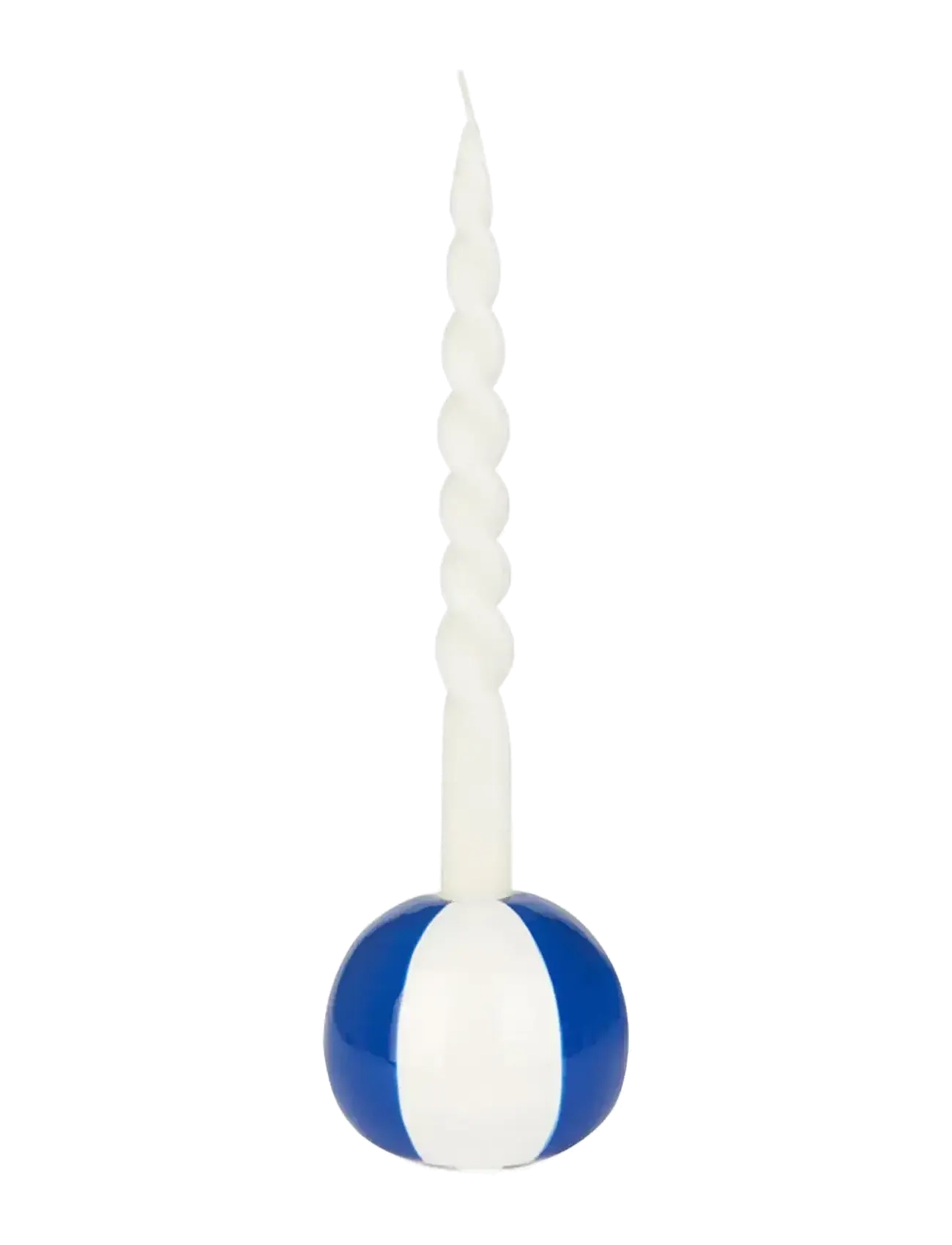 Balvi - Ceramic candle holder Beachball, Blue 8 cm - candlesticks - blue/ white - 1