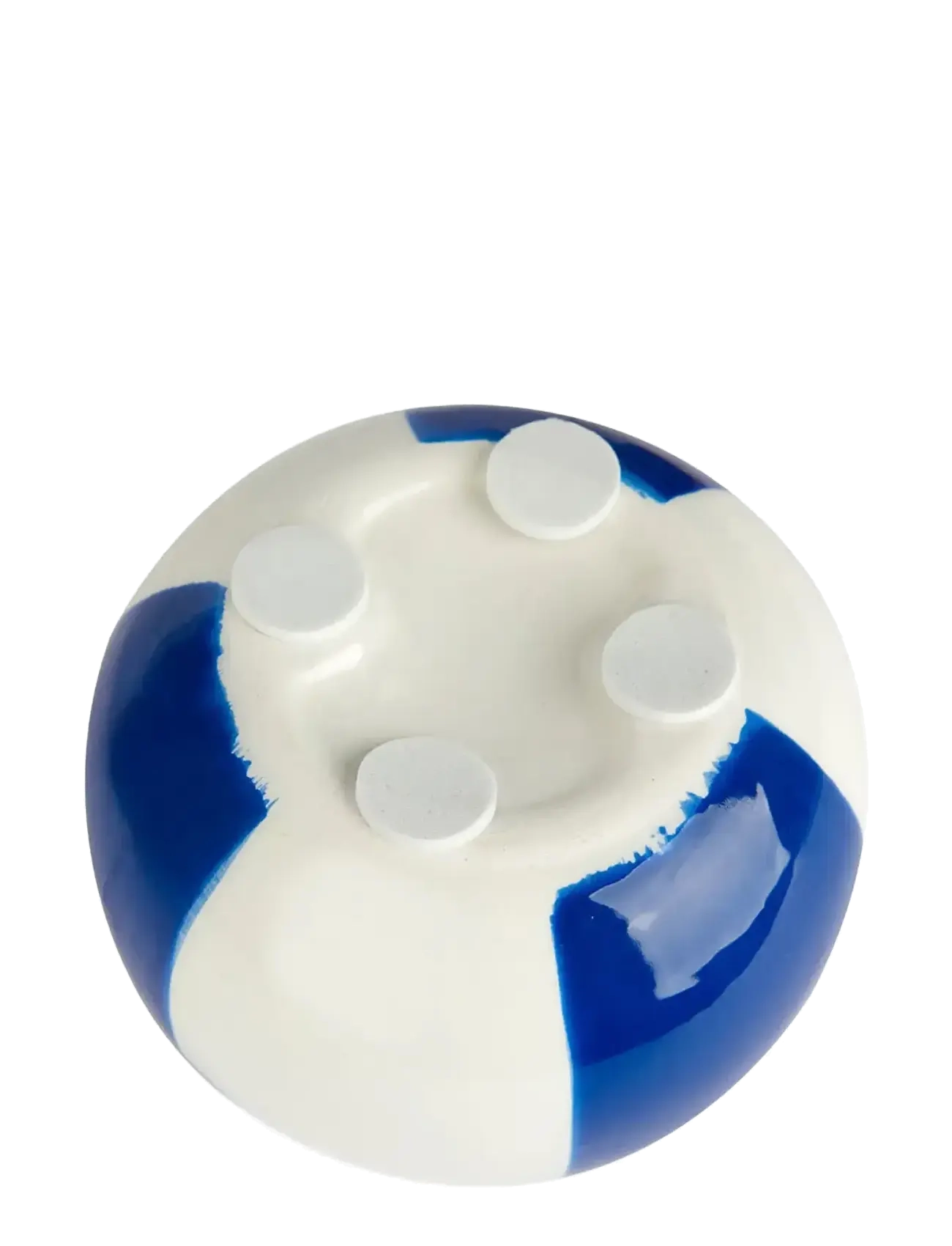 Balvi - Ceramic candle holder Beachball, Blue 8 cm - candlesticks - blue/ white - 3