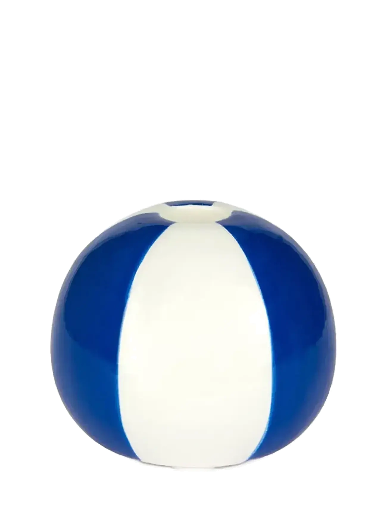 Balvi - Ceramic candle holder Beachball, Blue 8 cm - candlesticks - blue/ white - 4