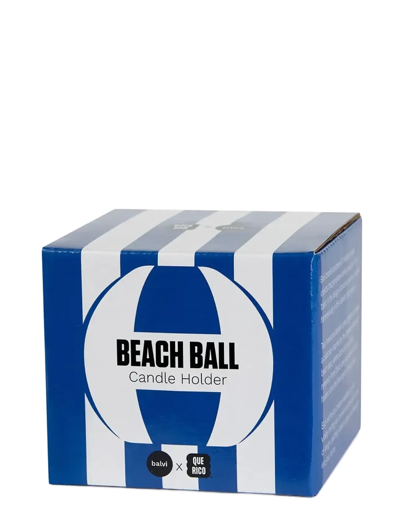 Balvi - Ceramic candle holder Beachball, Blue 8 cm - candlesticks - blue/ white - 5