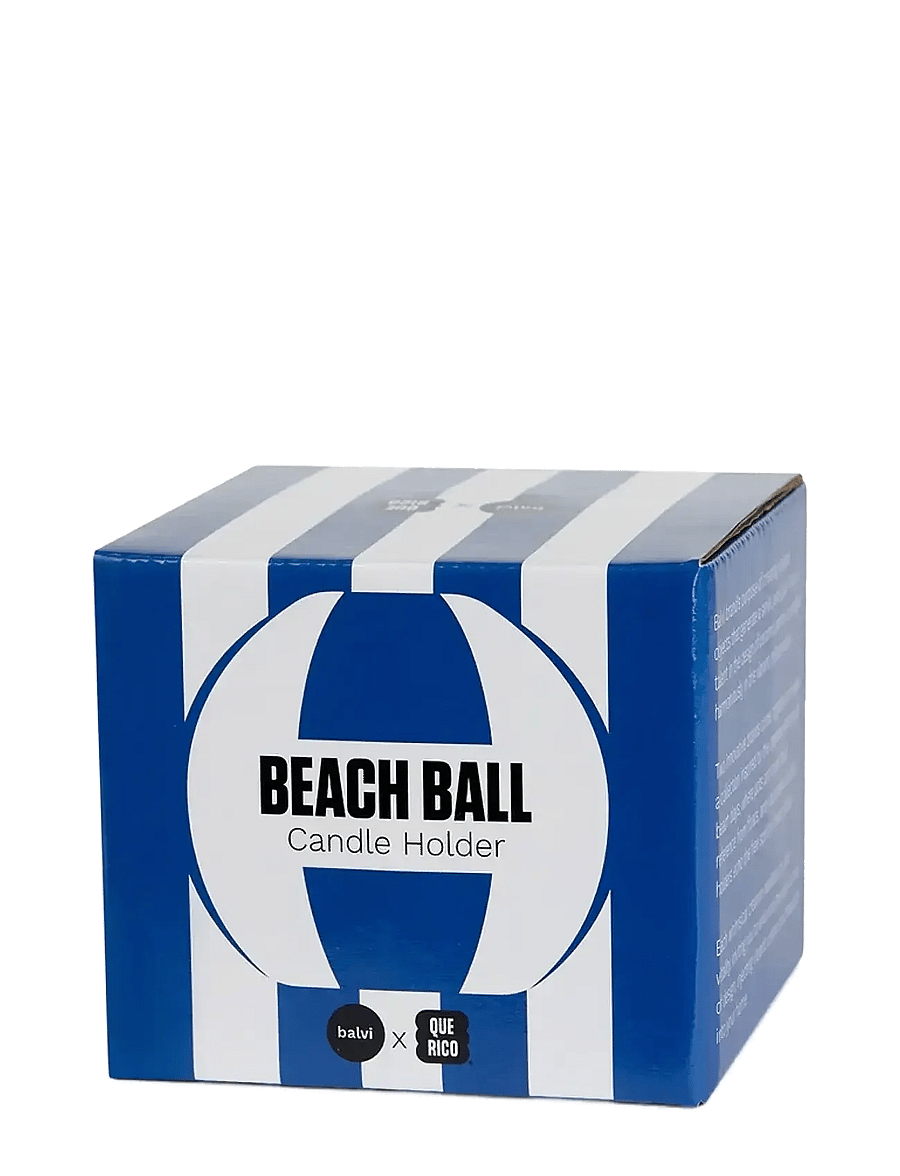 Balvi - Ceramic candle holder Beachball, Blue 8 cm - kerzenständer - blue/ white - 5