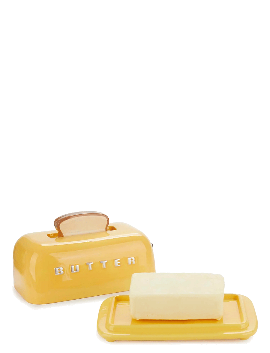 Balvi - Smörbehållare med lock Toasty, Gul - butterdosen - yellow - 1