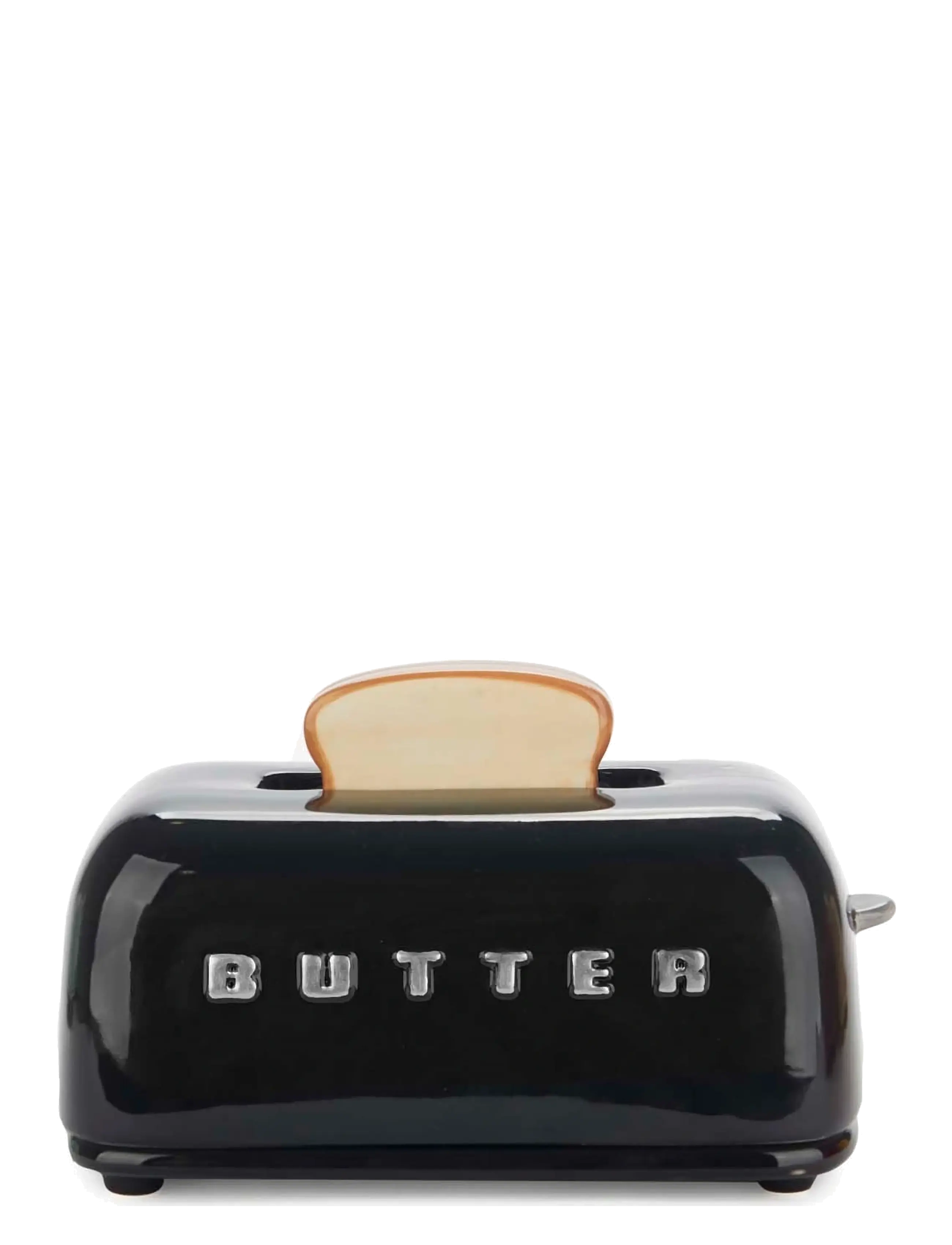 Balvi Smörbehållare Med Lock Toasty, Svart, 11.8X18.9X11.3 cm, Kitchen Storage, Schwarz - Butter Cups, Homeware