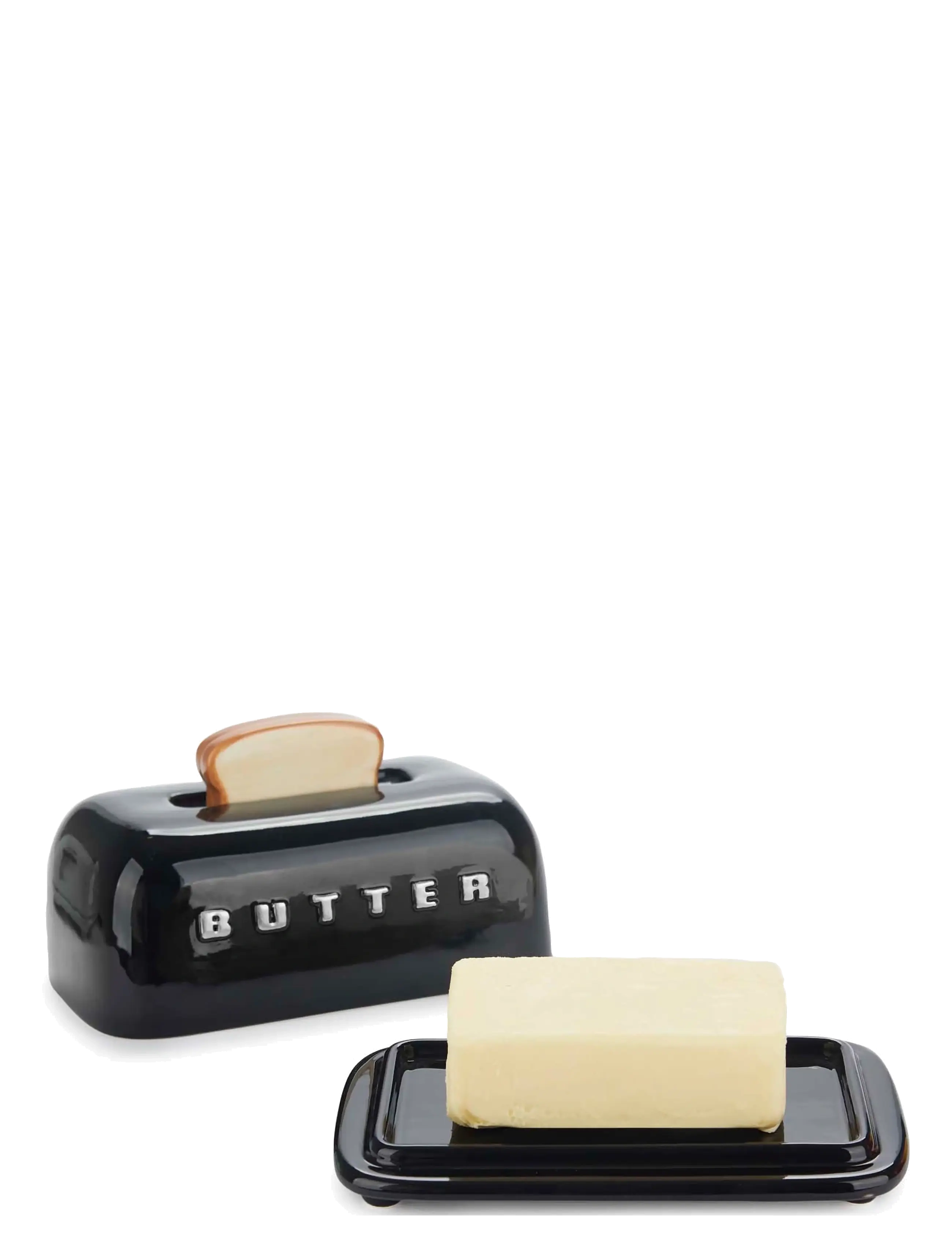 Balvi - Smörbehållare med lock Toasty,  Svart - butter cups - black - 1