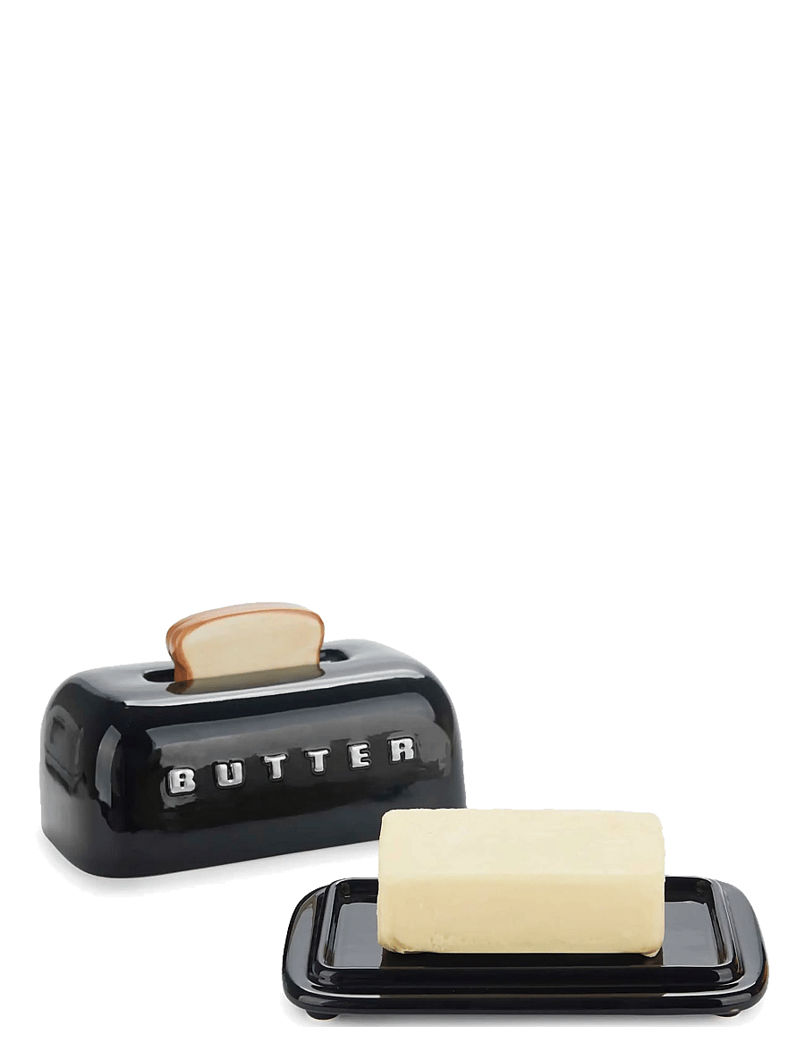 Balvi - Smörbehållare med lock Toasty, Svart - butterdosen - black - 1