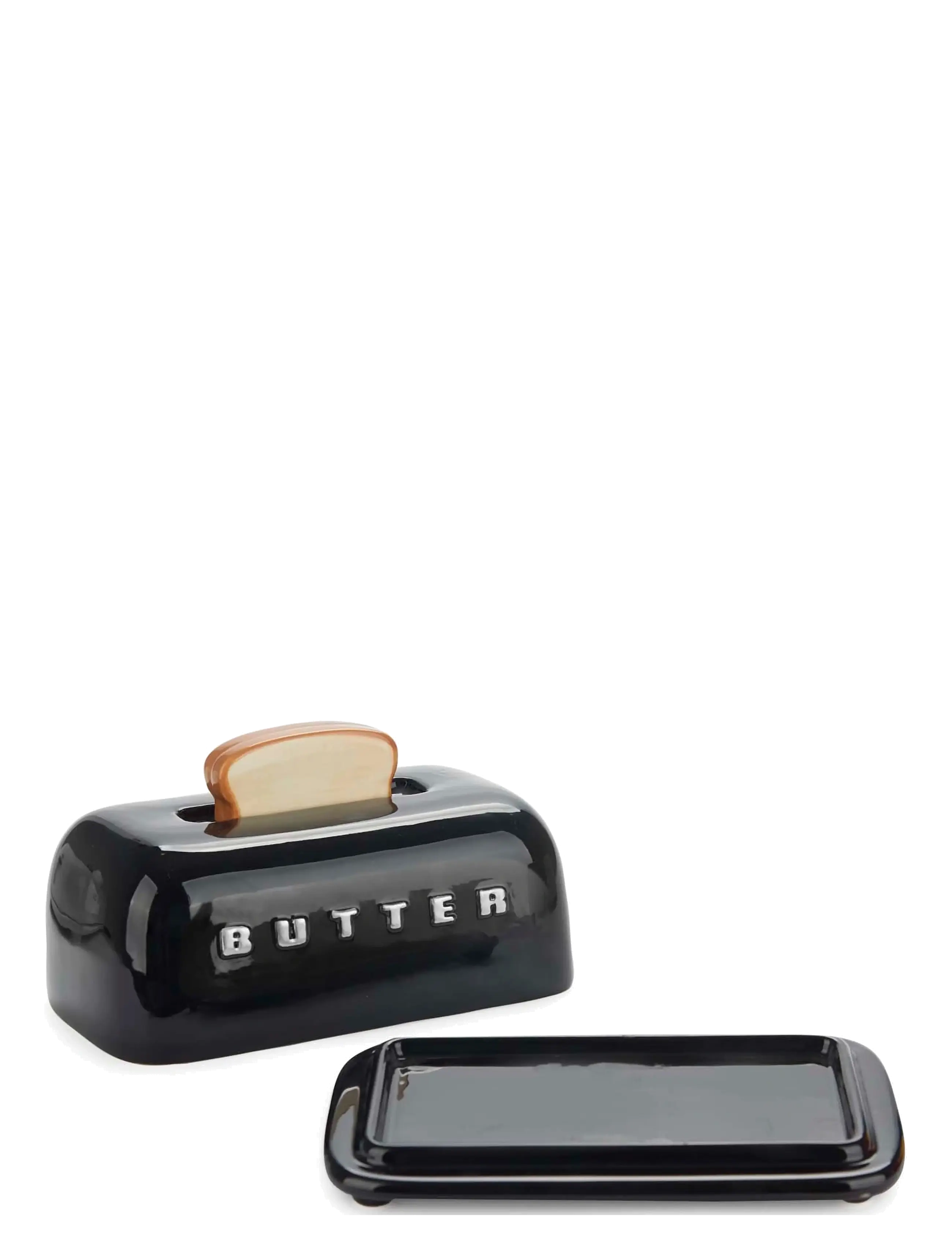Balvi - Smörbehållare med lock Toasty,  Svart - butter cups - black - 2