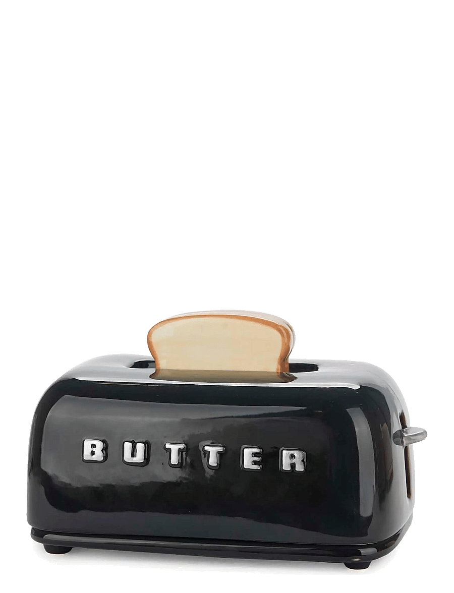 Balvi - Smörbehållare med lock Toasty, Svart - butterdosen - black - 3
