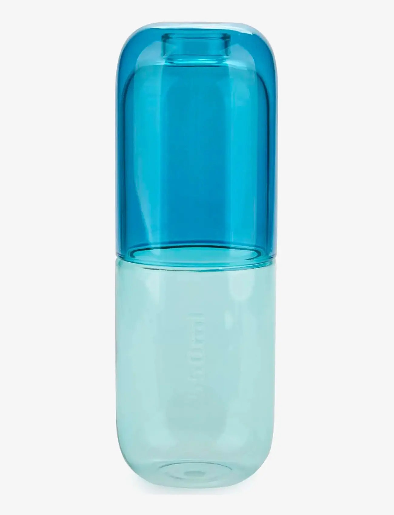 Balvi - Flaska o Glas Piller  Blått Glas 500 ml - vattenkaraffer - clear - 1