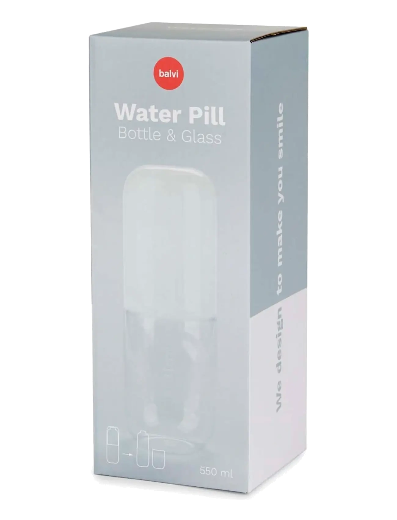 Balvi - Flaska o Glas Piller  Vitt glas 500 ml - vandkarafler - clear - 1