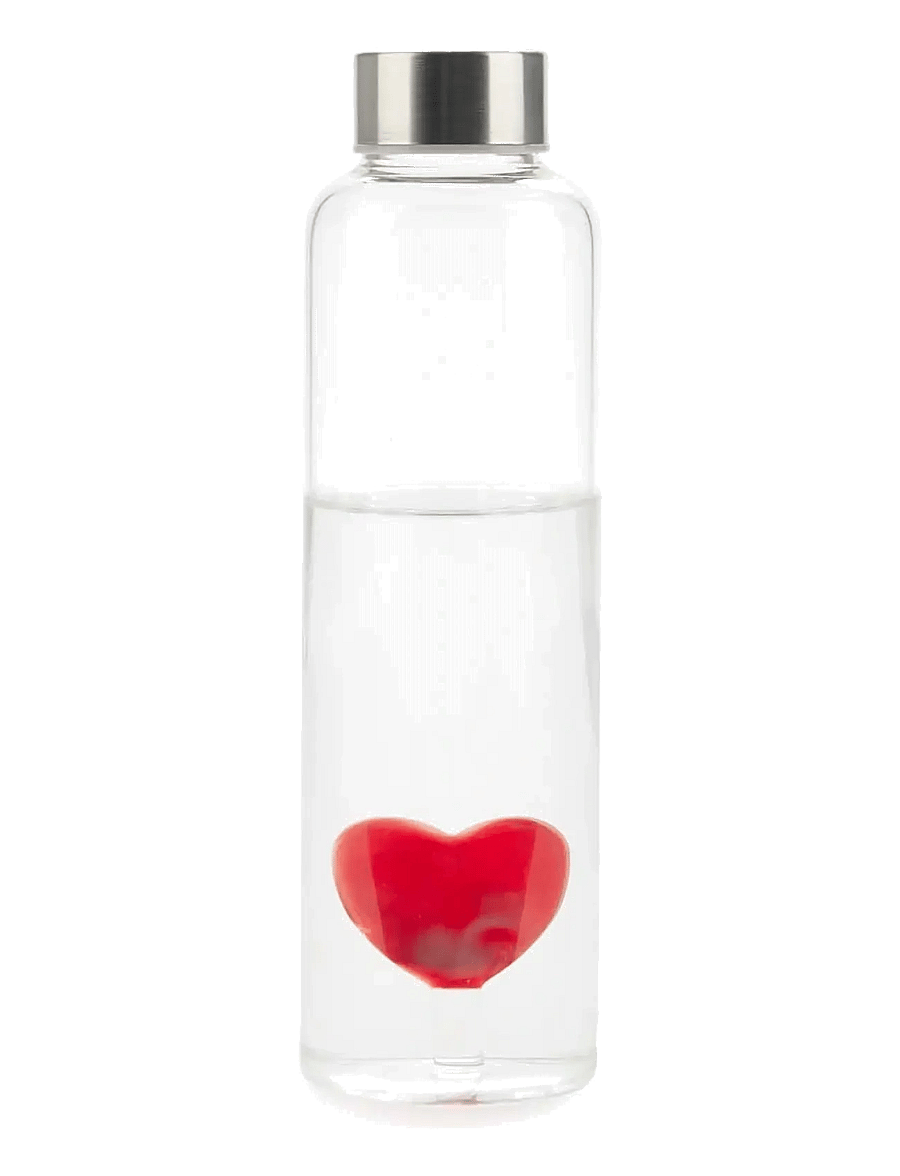 Balvi - Flaska Love 0,5 l Borosilikatglas - termosed ja veepudelid - clear - 1