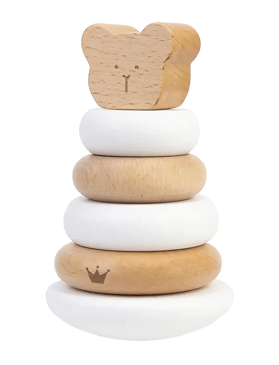 Bambam - BAMBAM Eco Friendly Bear Wobbly Stacker - torniklotsid - beige - 1