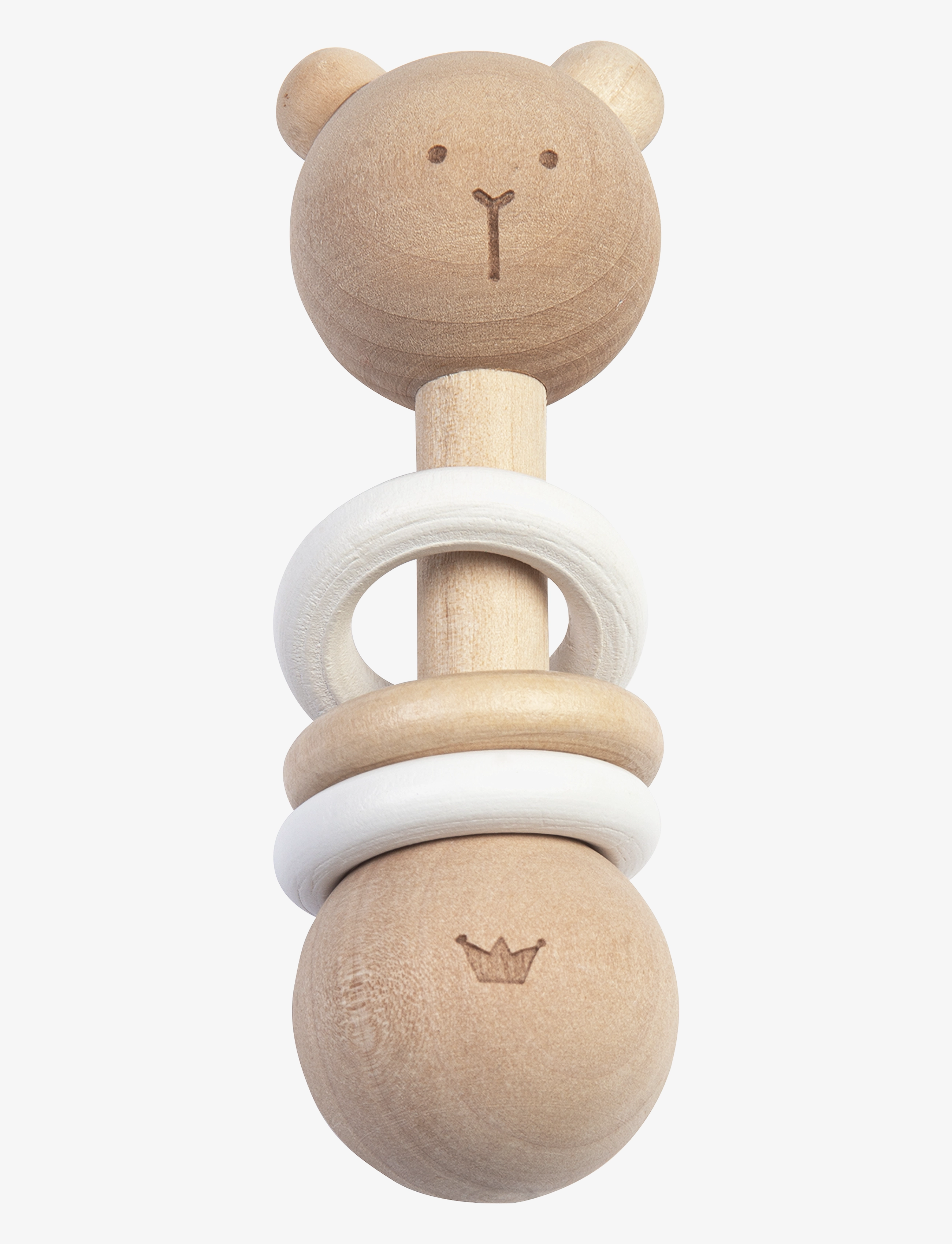 Bambam - Miljøvenlig Trætangle Bjørn, One Size x 3.5, Baby Spielzeug, Beige Rattles, Kinder