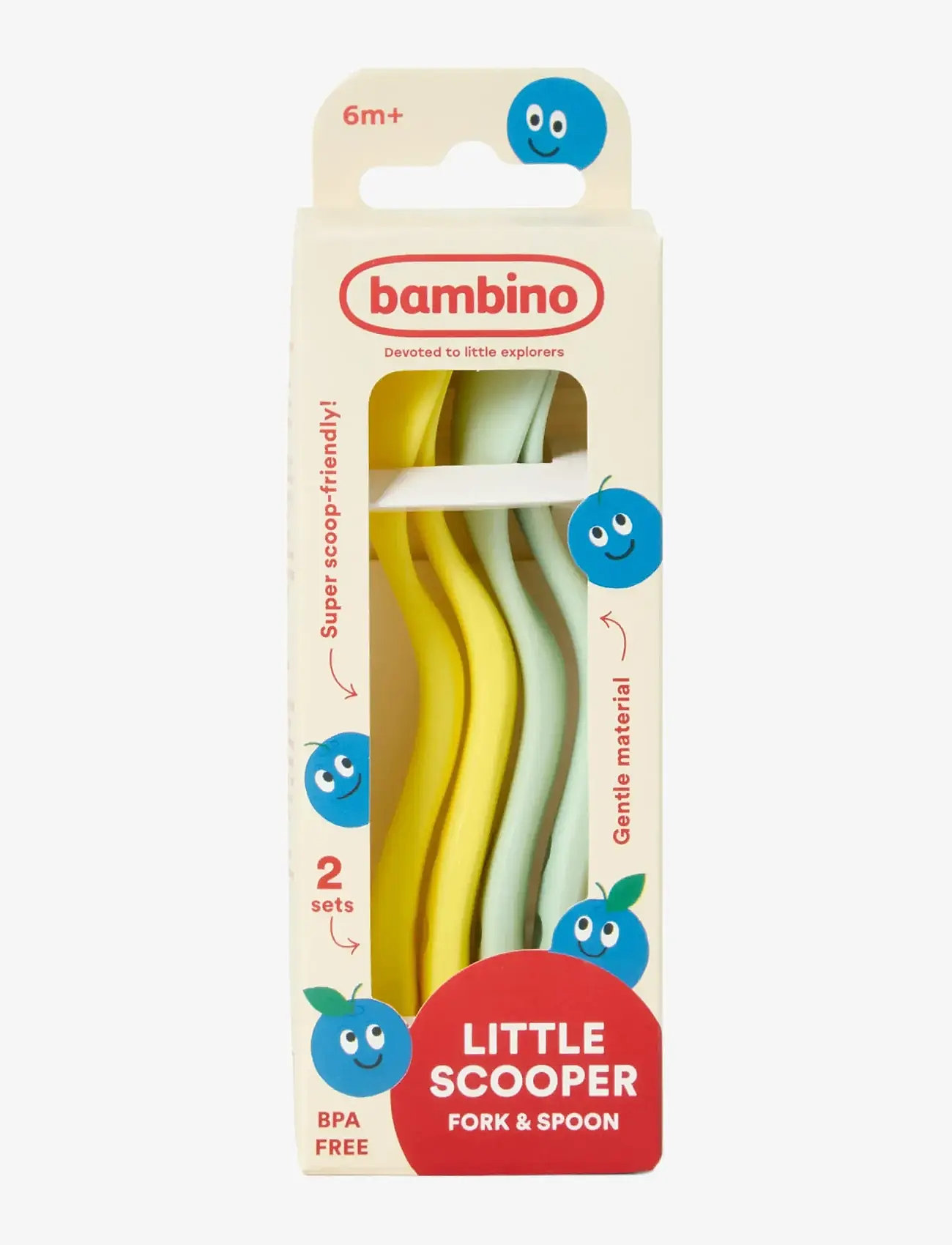 Bambino - Bambino Little scooper! x2 Mint/Apricot - serveringssæt - mint/apricot - 0