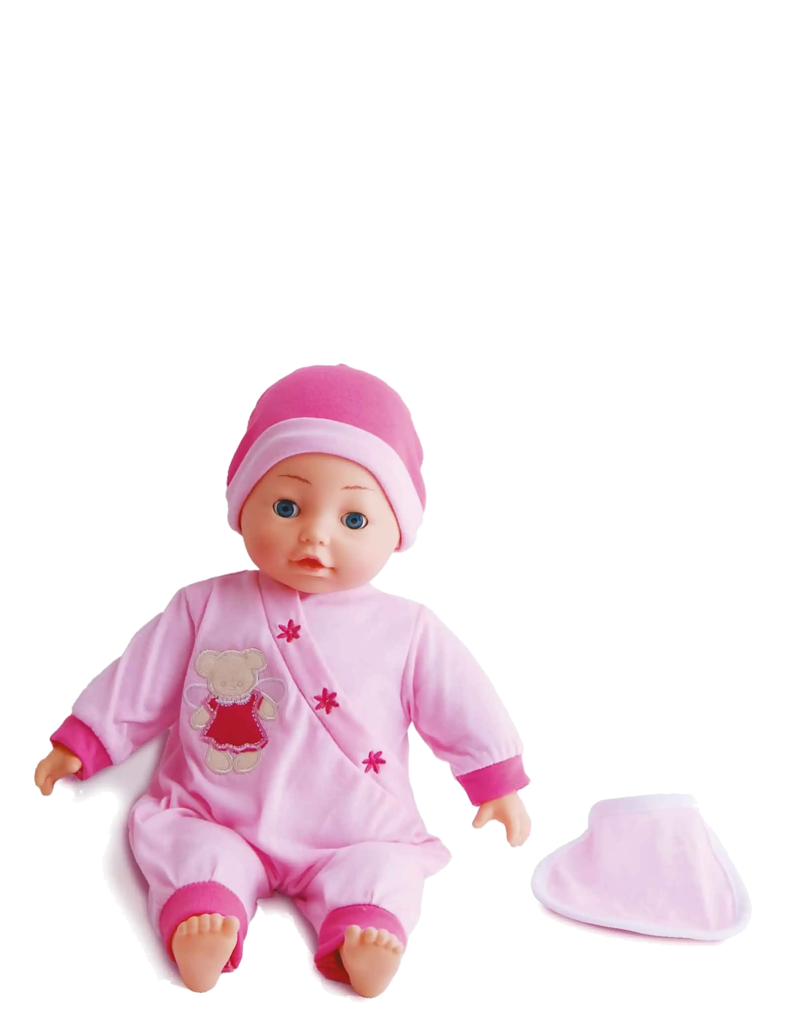 Bambolina Baby Doll With 50 Norwegian Words, Dolls, Pink, Str: 40 CM