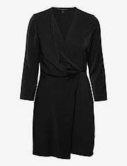 Drape-Front Dress - BLACK K-100