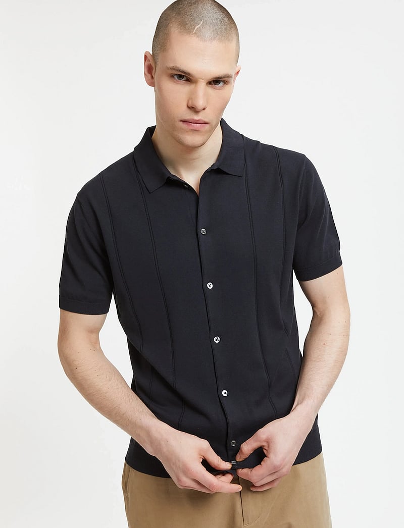 Baracuta - HORATIO KNIT POLO - kurzärmelig - black - 0