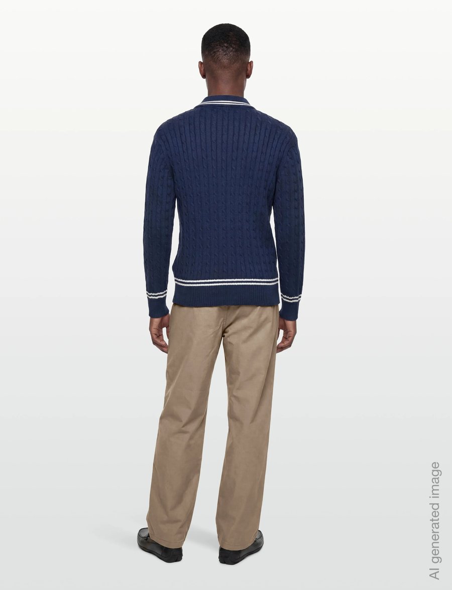 Baracuta - CRICKET POLO - pikkade varrukatega kootud polod - navy - 4