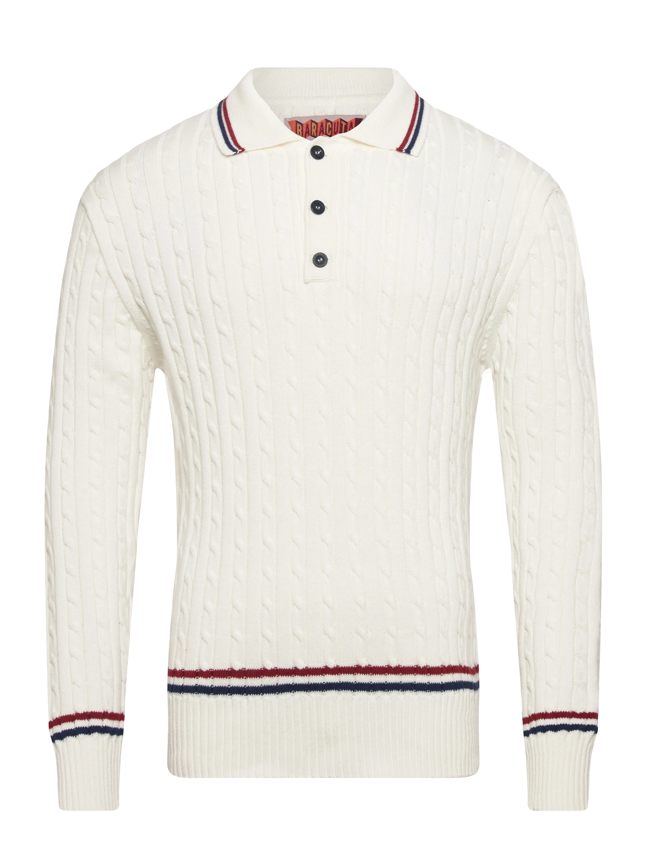 Baracuta CRICKET  POLO - Strickmode - OFF WHITE / cream