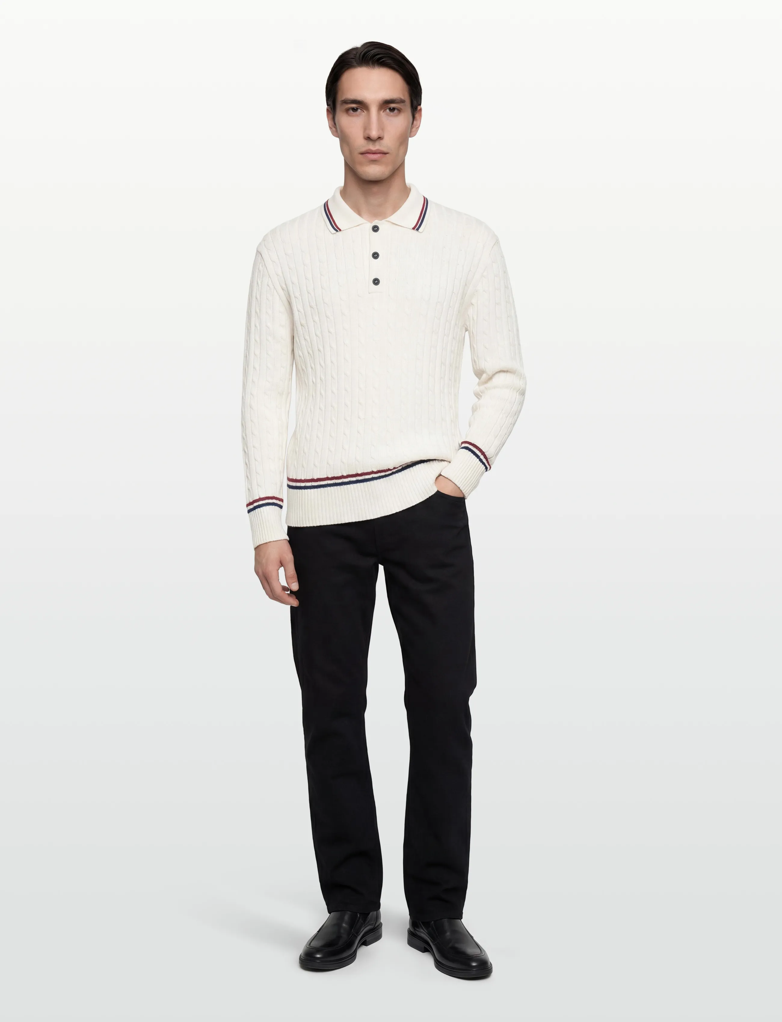 Baracuta Cricket Polo, Mænd, Cricket Polo Sweater, Cream, Str: S
