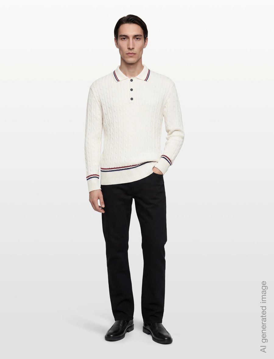Baracuta - CRICKET POLO - langärmelige strick-polohemden - off white - 0