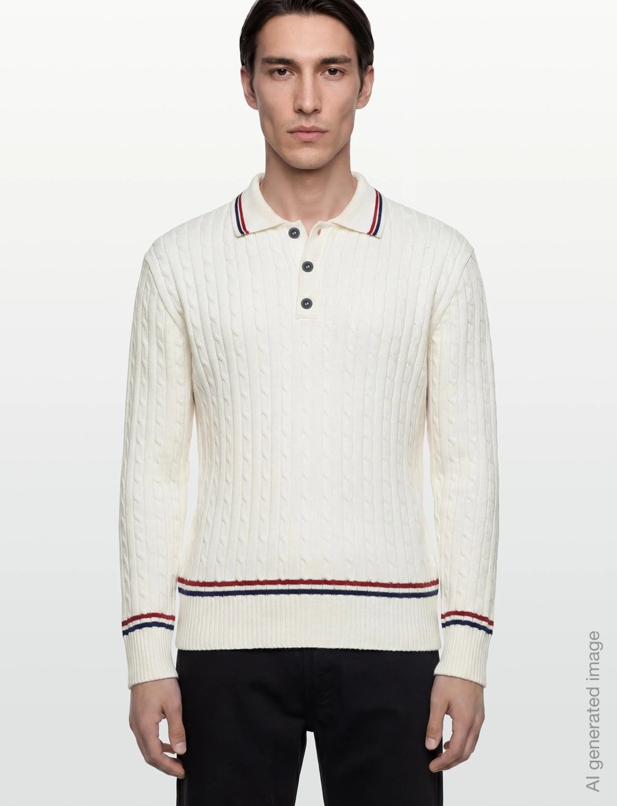 Baracuta - CRICKET POLO - langärmelige strick-polohemden - off white - 3