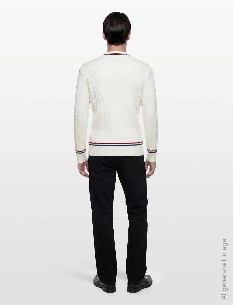 Baracuta - CRICKET POLO - langärmelige strick-polohemden - off white - 4
