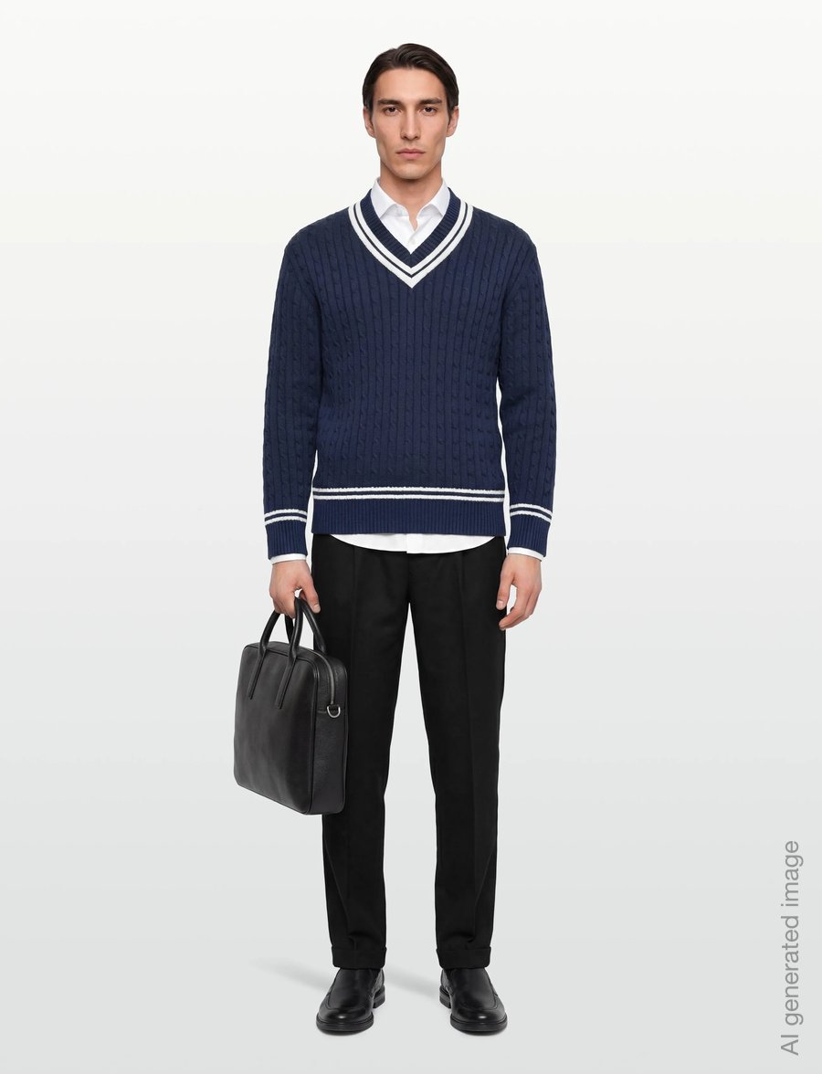 Baracuta - CRICKET V NECK - v-ausschnitt - navy - 0
