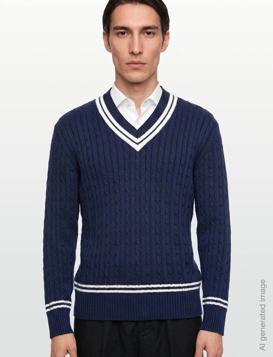 Baracuta - CRICKET V NECK - v-ausschnitt - navy - 3