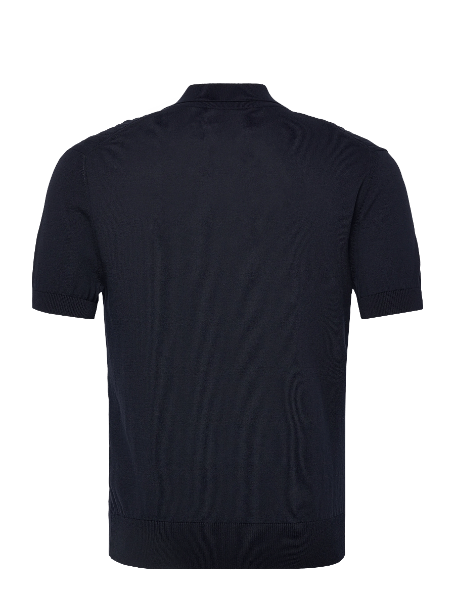 Baracuta - PATTERN STITCH SS POLO - langärmlige strick-polohemden - navy - 2